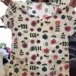 Flower scrub shirt